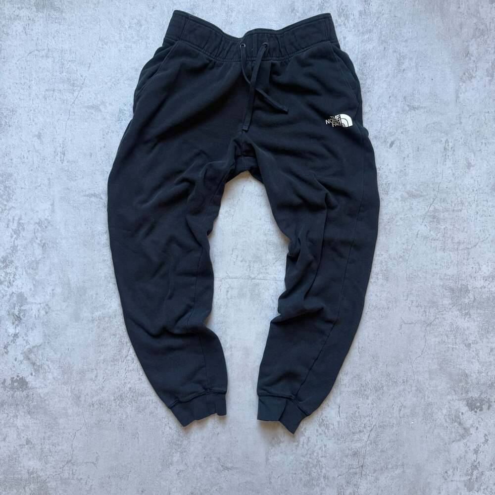 Womens North Face Sweatpants Size L Black Joggers Drawstring Fleece